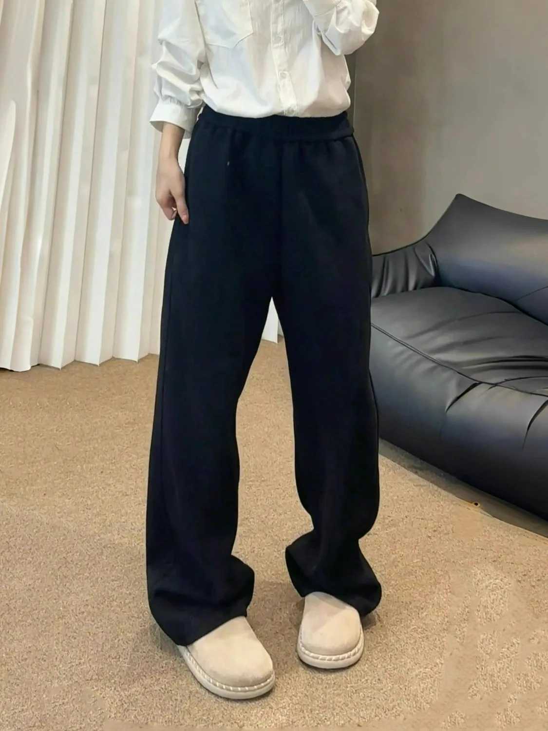 Men's Pants velvet casual sweatpants for men in autumn and winter loose straight leg heavy weight and thick pants D260924 - view 3