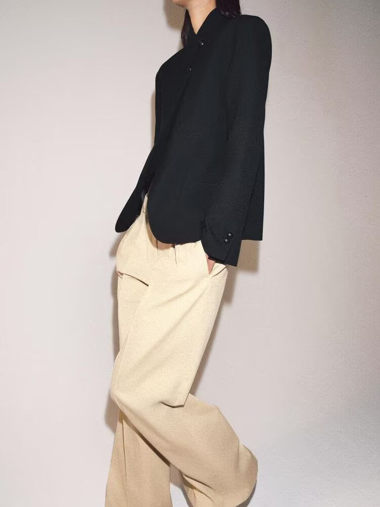 American Retro Long Sleeve High Collar Button up Women's Suit Jacket Spring 2026 Fashionable Versatile Commute Style Outerwear - view 5