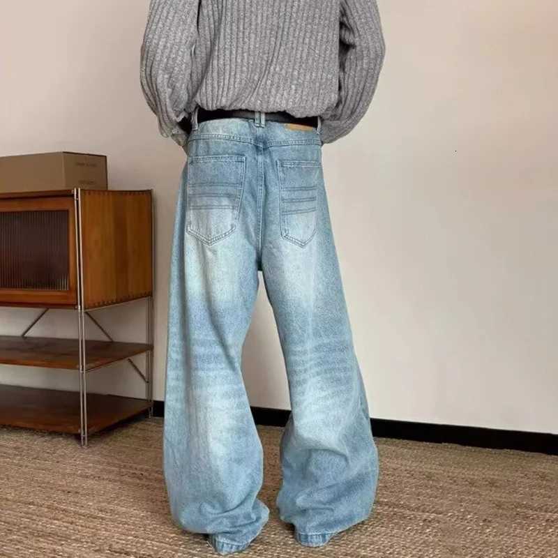 Men's Jeans 2026 New Vintage Washed Side Stripe Jeans For Man Y2K Streetwear Patchwork Design Baggy Denim Pants Casual Punk Straight Jean H260924 - view 6