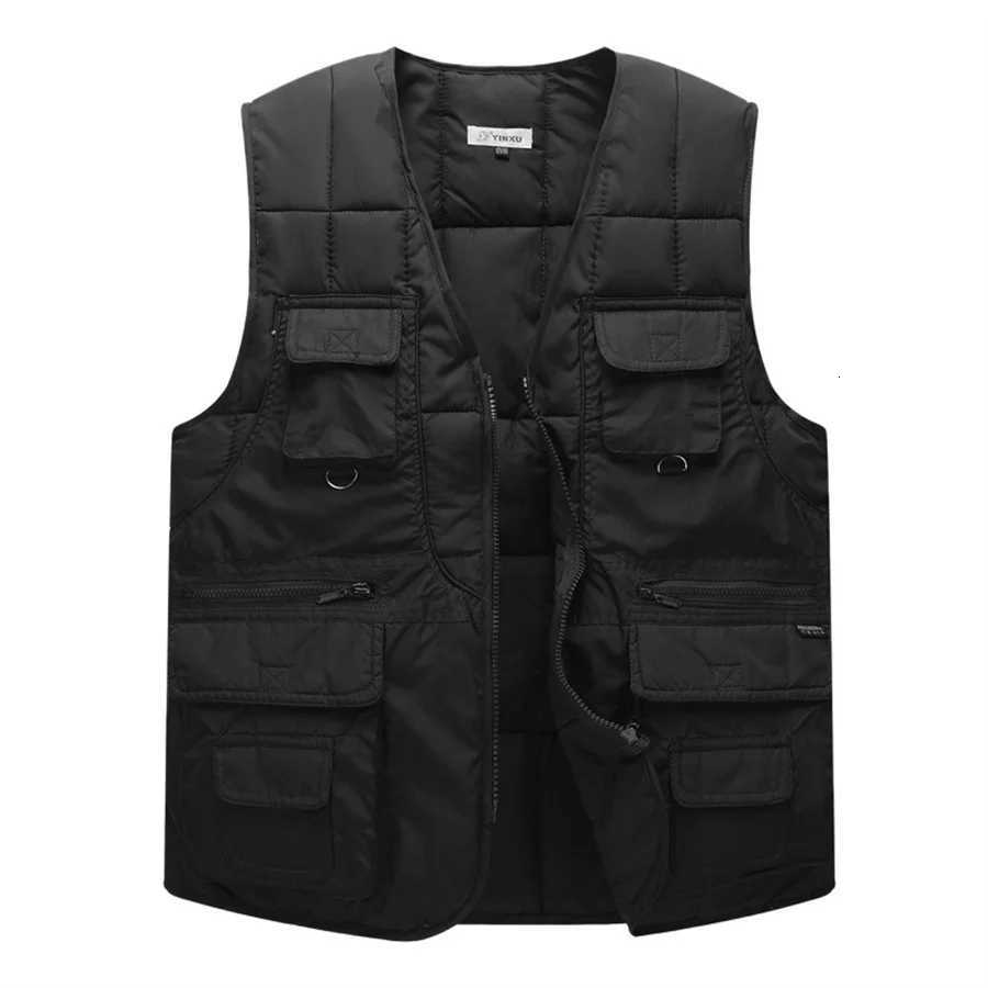 Jackets Hoodies 2027 Men's Outdoor Cotton Padded Vest Multi-pockets Design Men Outdoor Casual Vests Autumn Winter Warm Zipper Sleeveless Jacket 4 - view 7