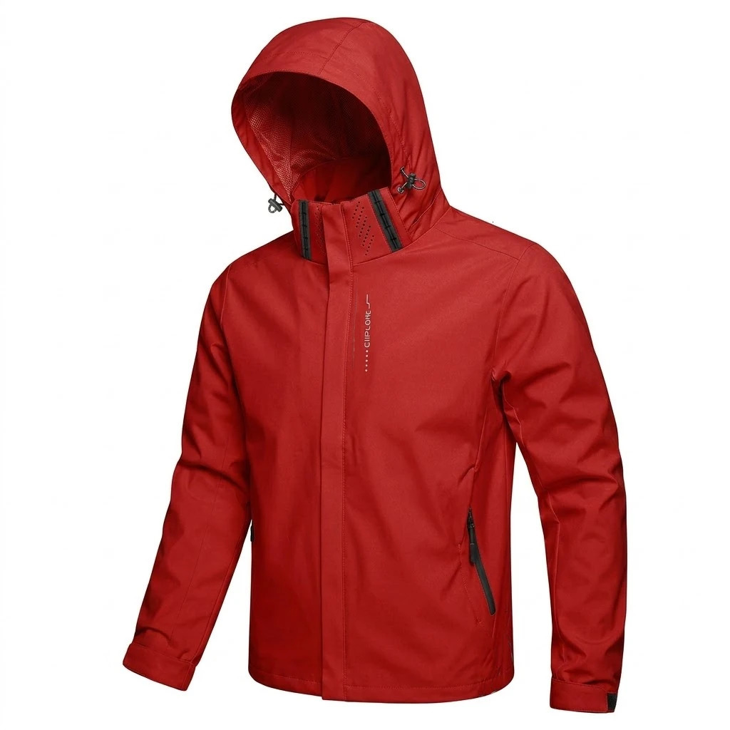 Mens Outdoor Waterproof Jacket Windproof Hoodie Coats Lightweight Cycling and Hiking Raincoat Work Jacket Man Climbing Outerwear 260924 - view 5
