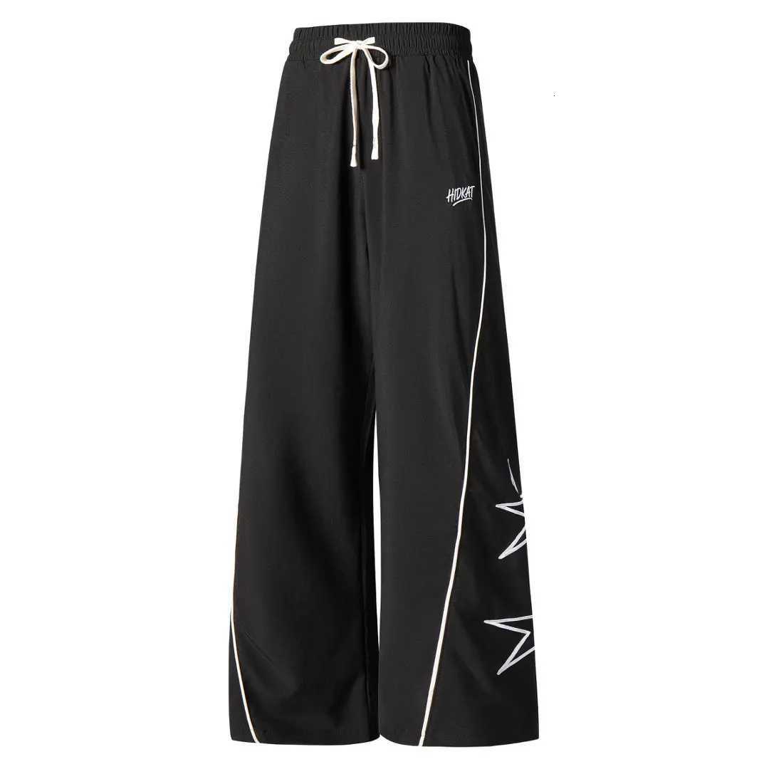 Men's Pants XIYAFAN Men's Wide Leg Sweatpants 95% Polyester 5% Spandex Stretch Knit Star Print dr1 Casual Joggers Hip Hop Streetwear D260924 - view 3