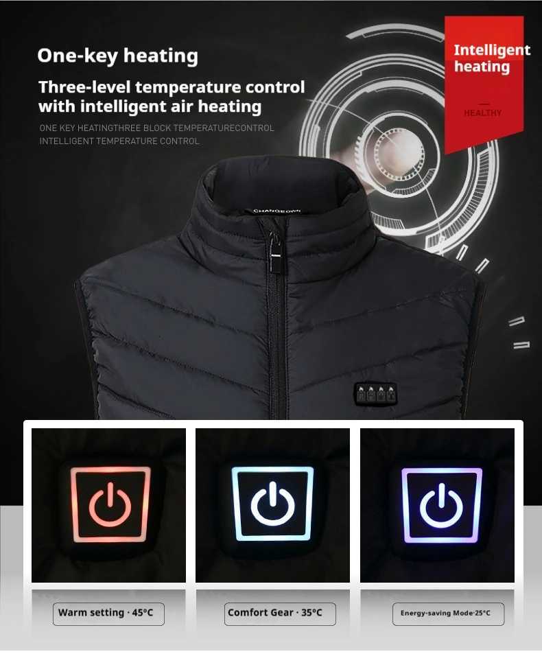 Jackets Hoodies 28 Zones Outdoor Heating Vest for Men Smart Electric Heated Vest USB Winter Thermal Auto Warm Jacket for Outdoor Working Vest for Wome - view 4