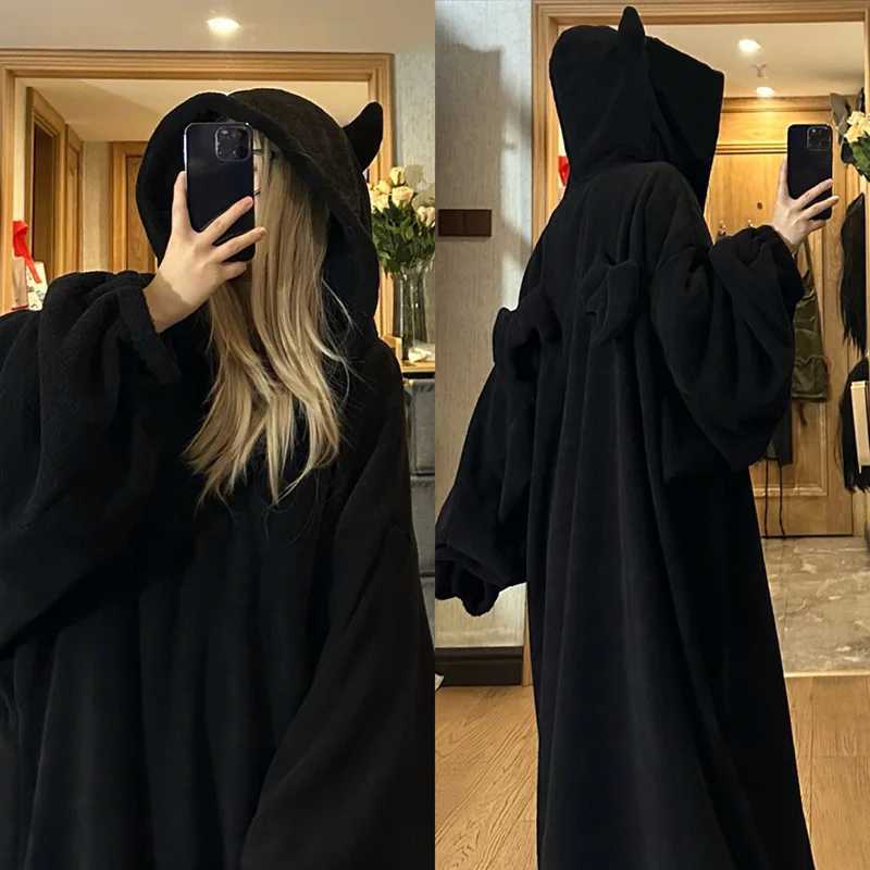 Lounge Women's Sleep Demon Robe Couples Matching Pajamas Sweatshirts Hoodies Pullovers Fluffy Pajamas Kigurumi Homewear Long Sleeve Thicken Overs - view 7