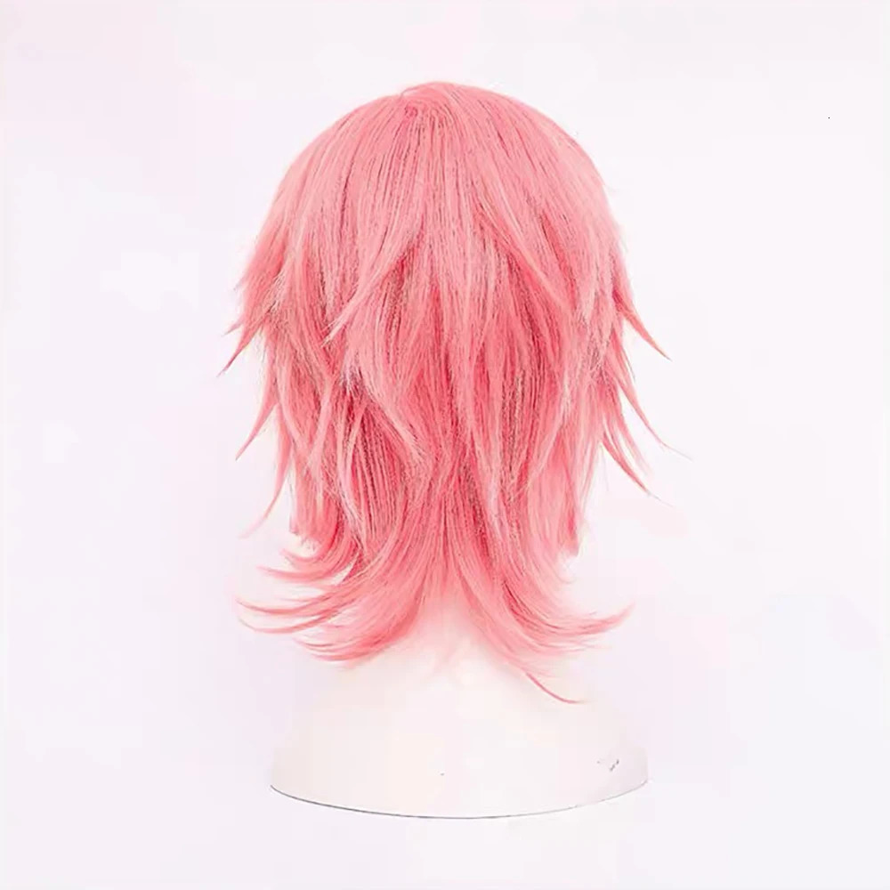 HAIRJOY Synthetic Hair Ayato Yuri Cosplay Wigs Curly Pink Costumes Anime Wig Rose Net 260922 - view 6