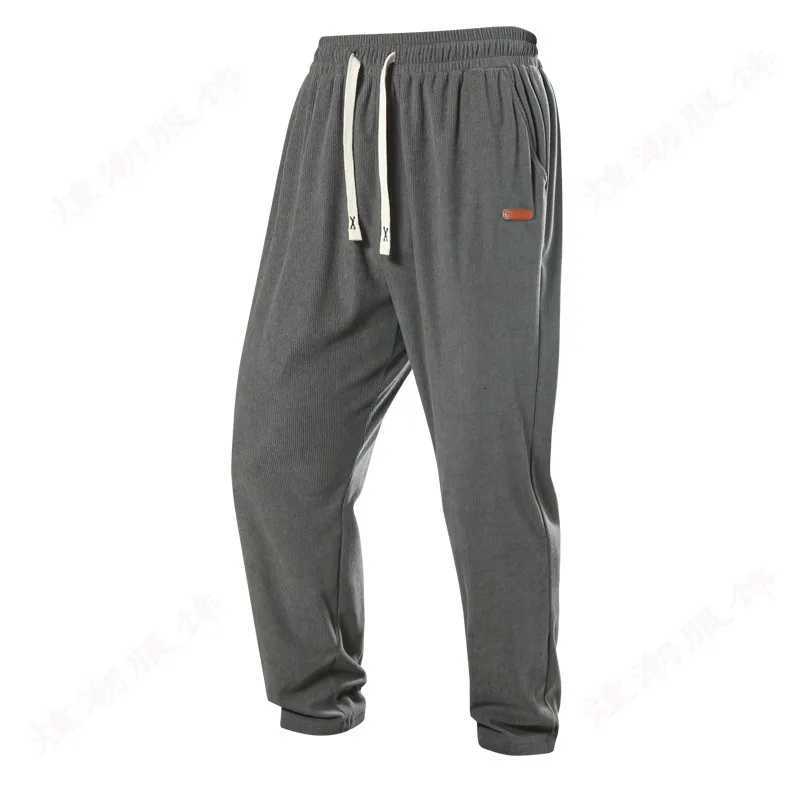 Men's Pants Spring Autumn Warm Motorcycle Jogger Corduroy Pants Men Straight Leg Sweatpants Casual Loose Harem Pants Male Sport Trousers Man D260 - view 3