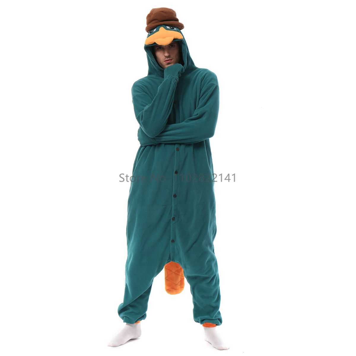 Sleep Lounge Women's Favofans Adult Halloween Onesie Cartoon Green Duck Pajamas For Women Men Animal Kigurumi Pyjamas Homewear Cosplay Party Cost - view 3