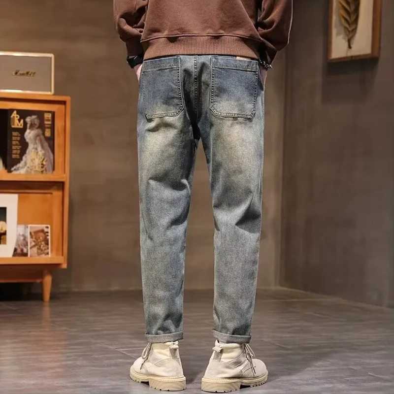Men's Jeans 2026 New High Street Straight Baggy Denim Pants For Man Casual Appliques Youth Y2K Jeans Spring American Retro Fashion Blue Jean H260 - view 6