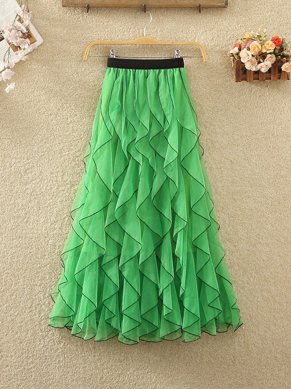 Elastic Waist Ruffled Half Length Women's Street Style Cake Skirt Loose Fit Summer Collection 2025 China Origin - view 3