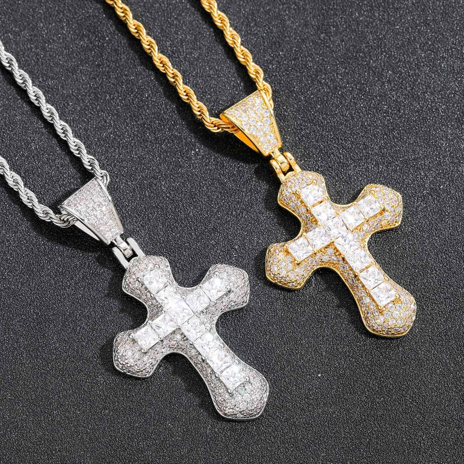 Hip Hop Jewelry vvs Moissaniteia Cross Pendant Simple Men and Women Trend Hip-hop Necklace Pendant Personality - view 3
