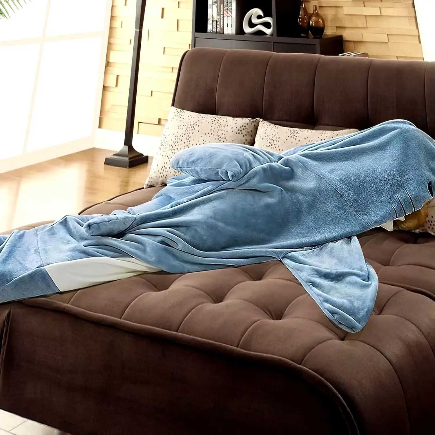 Sleep Lounge Women's One Piece Shark Winter Sleepwear Bag Pajamas Set Women's Christmas Sleepwear for Sleeping Loungewear for Adult Onesie B - view 3