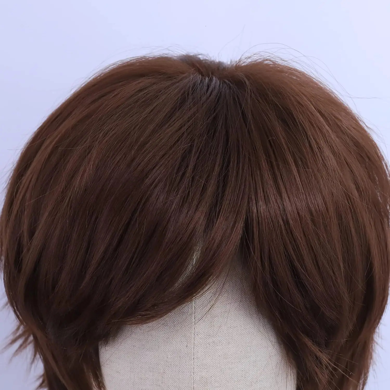 Short Layered Brown Cosplay Wig for Men/Women Heat Resistant Synthetic Wigs for Anime Con Party Costume 260922 - view 6