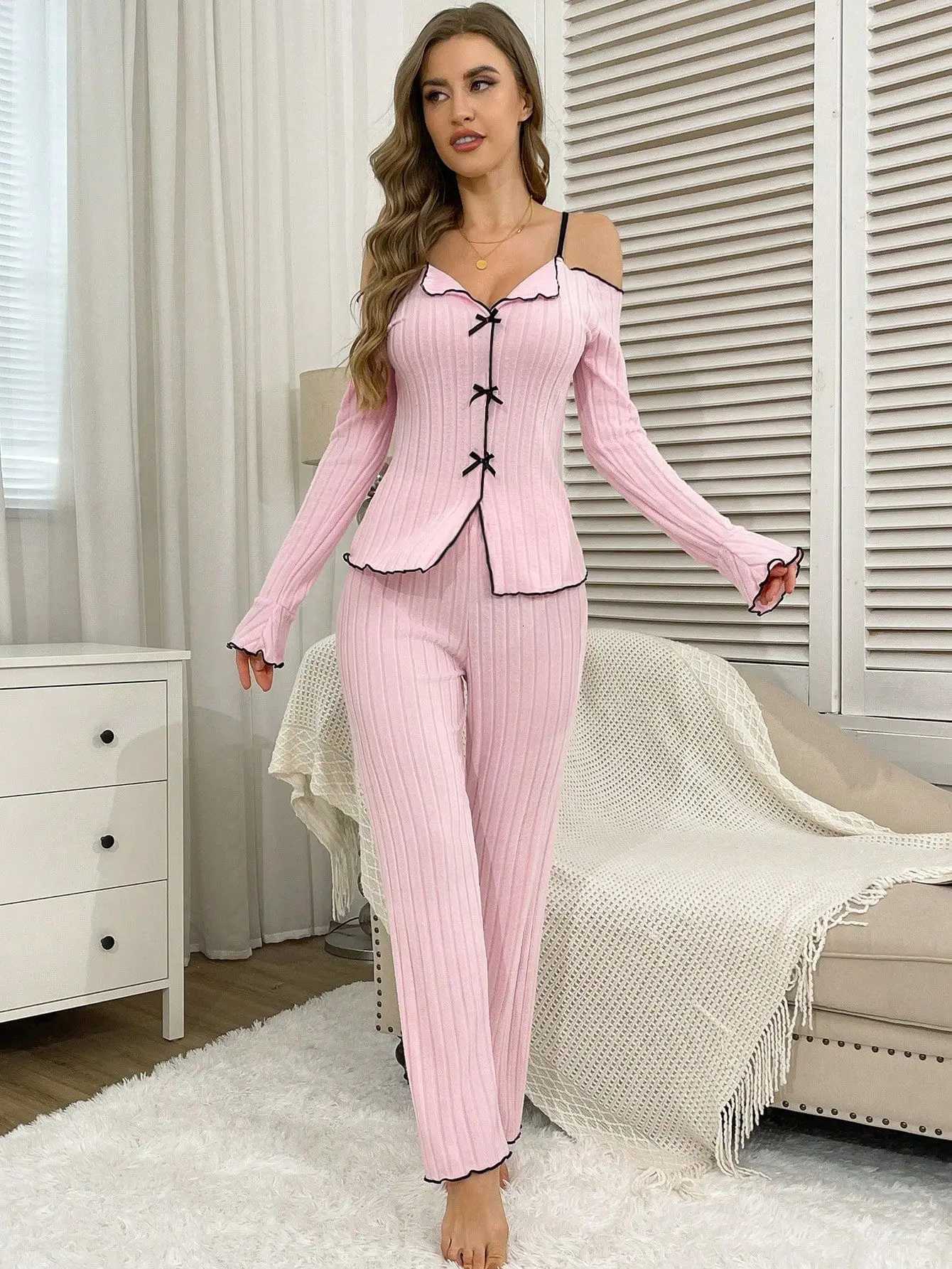 Women's Sleep Lounge Night Wear for Ladies Two-piece Set Pyjama Set Woman Nightwear Sleepwear Women's Sleep Lingerie Pajama Women Winter Paj - view 3