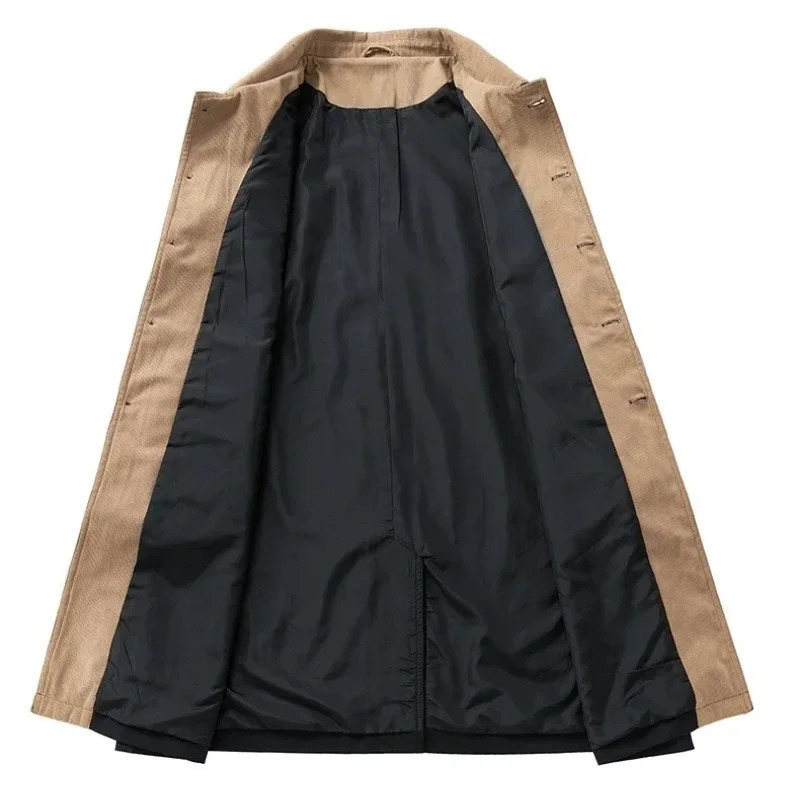 Plus Size 8XL Men Spring Trench Turn Down Collar Long Windbreaker Jacket Male Oversize Big Large Windproof Coat Autumn Outwear 260923 - view 6