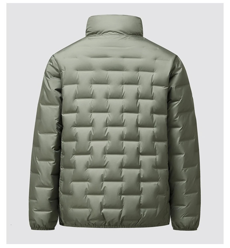 Winter 90% Duck Down Jacket Cycling Sports Stand-up Collar Warm and Lightweight Men's Solid Color Breathable Down Jacket 260923 - view 7