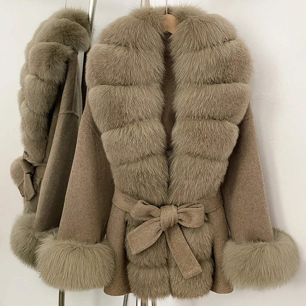 Elegant Wool Fur Coat Female y Autumn Woolen Women Winter Warm Collar Blend Jacket Clothes for 260911 - view 5