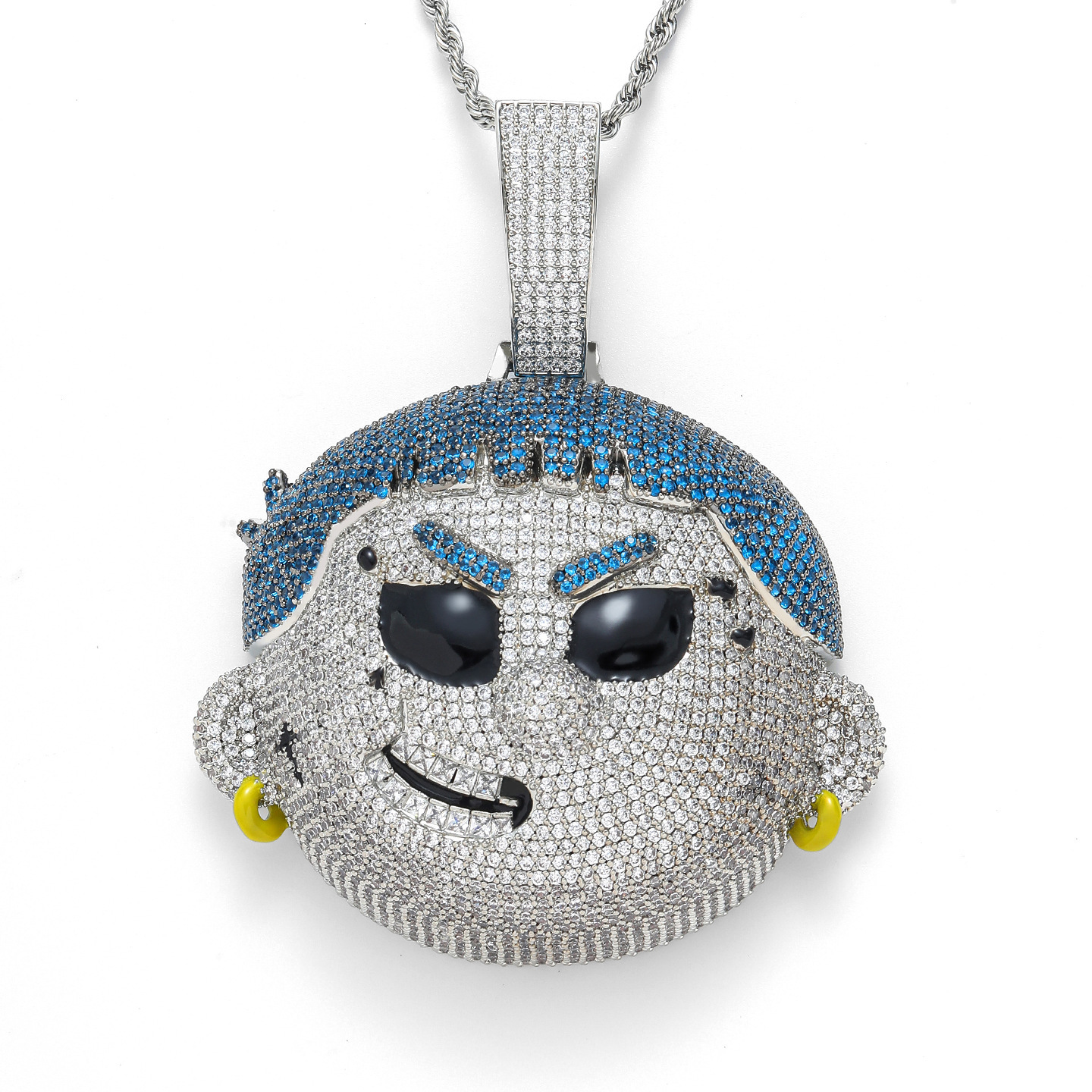 Iced Out Cartoon Pendant Necklace with Sparkling Moissaniteia Wholesale Hip Hop Jewelry for Men Rappers and Streetwear Fans - view 3