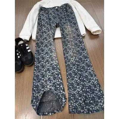 Men's Jeans Jacquard All Over High Street Jeans Mens 2026 New Straight Lift Pattern Loose Wide Leg Jeans Casual Boyfriend Jeans Pants Tide H26092 - view 6