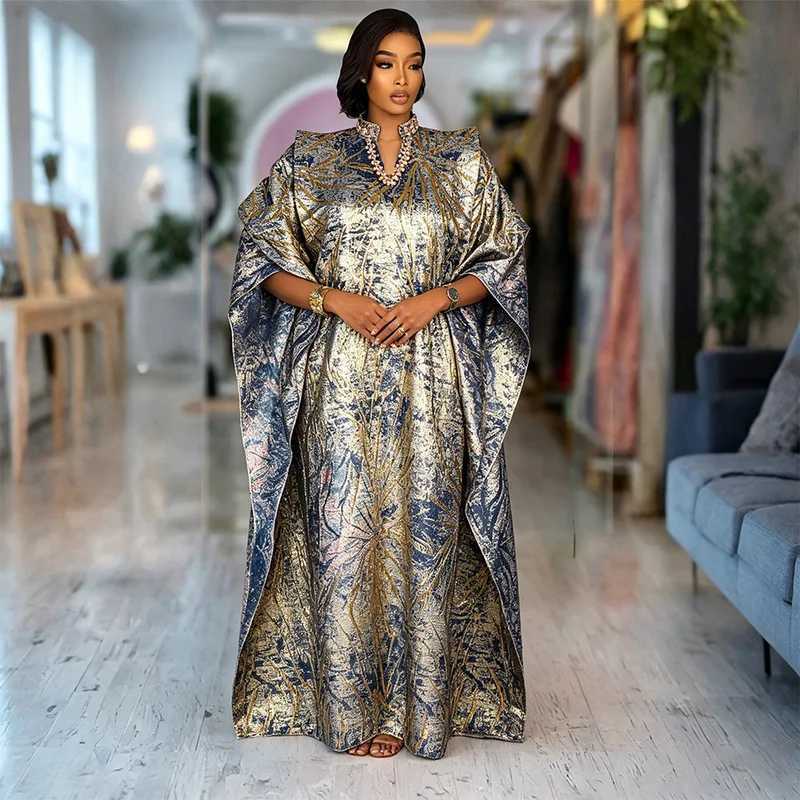 Sleep Lounge Women's Turkey Luxury Wears For Ladies African New Autumn Winter V Collar Studded Long Robe Women's Plus Size Dress African Dre - view 4