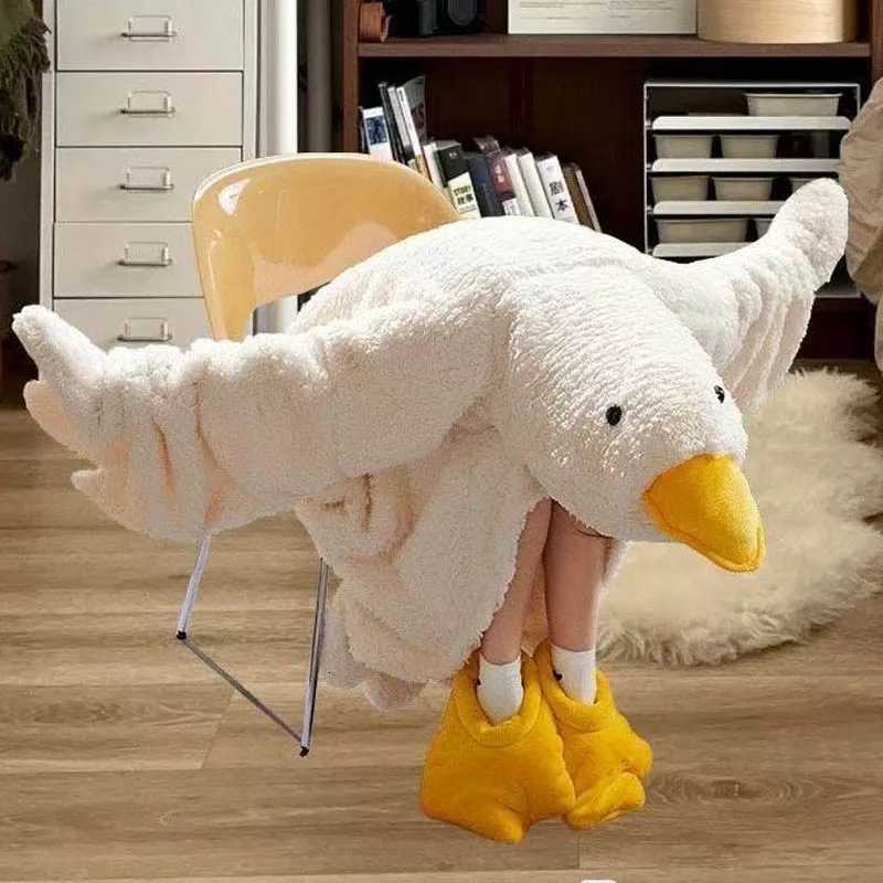 Lounge Women's Sleep Hot Thicken Coral Fleece Hooded Robe Big Goose Nightgown Funny Goose Couple Cute Cartoon Sleepwear Cosplay Duck Home Clothes - view 6