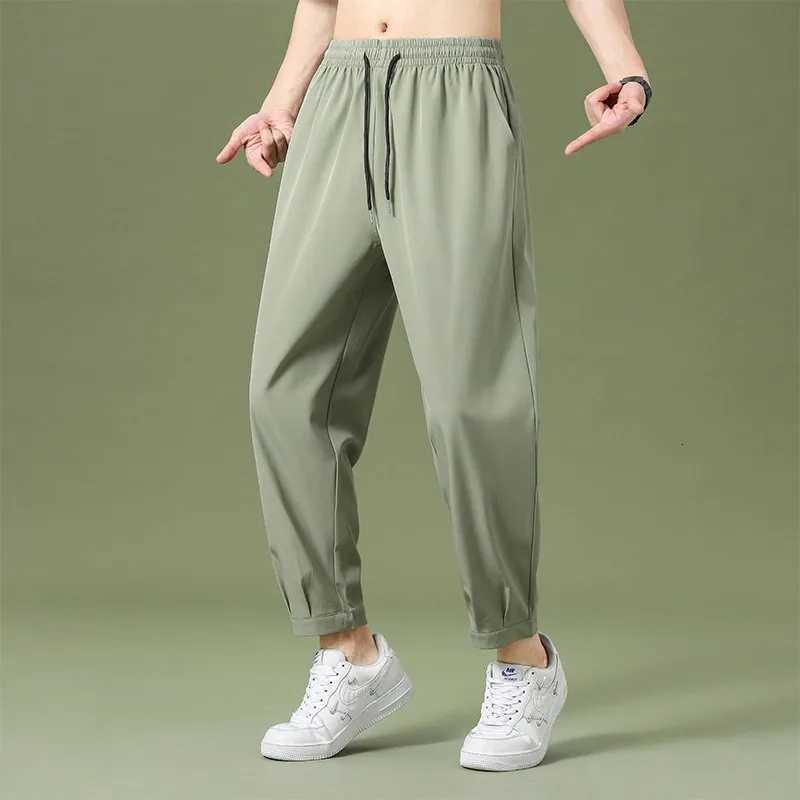 Men's Pants Men's dr1 Ice Silk Casual Pants Thin Loose Jogger Trousers Straight Ankle Length Sports Sweatpants D260924 - view 6