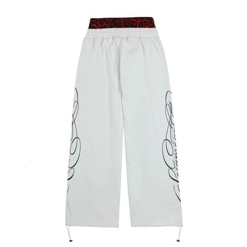 Men's Pants HOUZHOU American Ripped Baggy Sweatpants Women Grunge Letter Print Joggers Casual Patchwork Streetwear Wide Leg Trousers D260924 - view 4