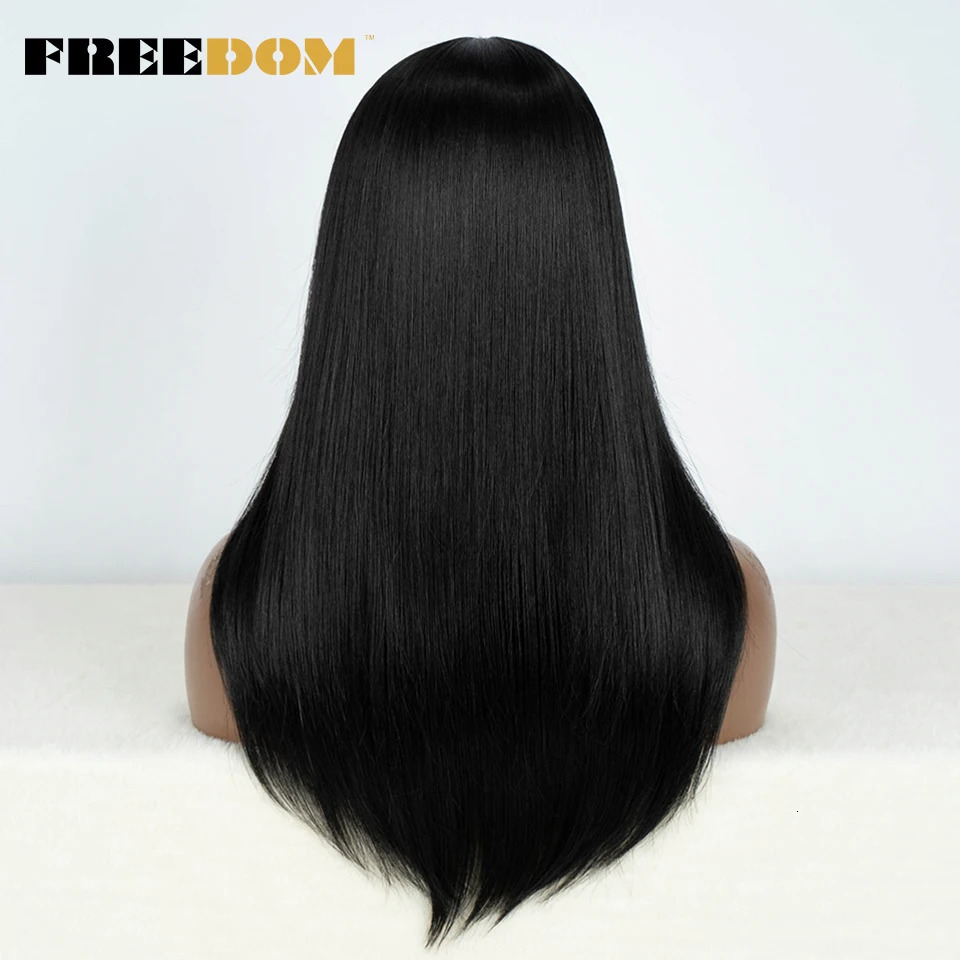 FREEDOM Hair Synthetic Lace Front Wigs For Black Women Straight Bob Wigs 22 inch Easy Wear Ombre Brown Blonde Wig Cosplay Wig 260922 - view 5