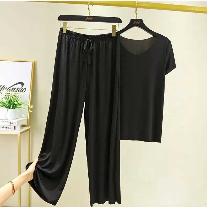 Women's Sleep Lounge Women's Home Clothes Suit Of Lady House Summer Living Room Wear Autumn Loose Homewear Pants Two Piece Set For Women Cut - view 3