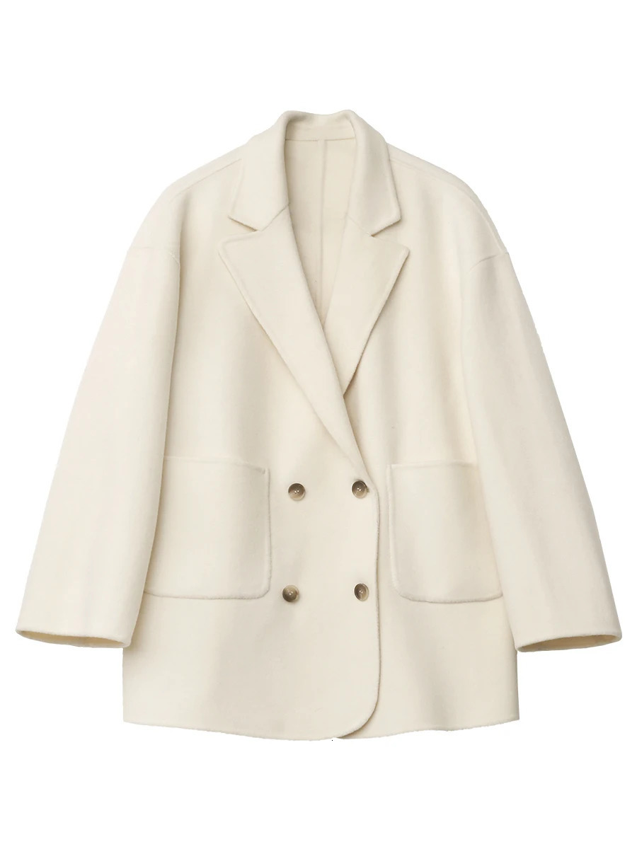 CHIC VEN Women Woolen Coat Loose Solid Mid-length Double-sided Oversized Office Ladies Jackets Outerwear Autumn Winter 2026 260922 - view 6