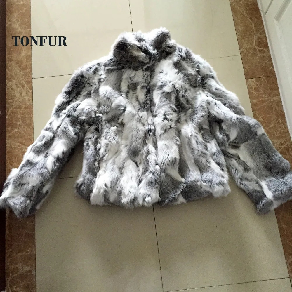 Women Rabbit Fur Mandarin Collar Coat Natural Pure Genuine Whole Skin Fur Jacket Full Pelt Fur Customize WSR61 260922 - view 3