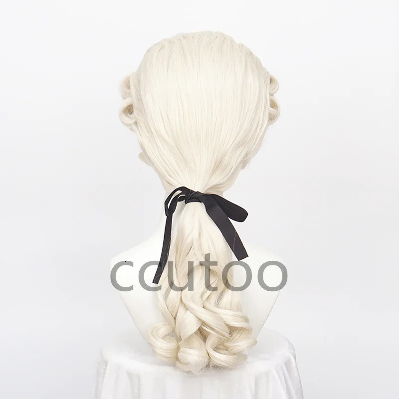 ccutoo Synthetic Lawyer Judge Baroque Curly Costume Wigs Deluxe Historical Long Blonde Cosplay Wig For Halloween Wig Cap 260922 - view 5