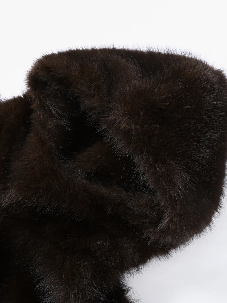 Furry Hooded Faux Fur Coats Women Loose Long Sleeve Warm Brown Pullovers 2026 Autumn Winter Lady Street Fashion Outwear 260922 - view 7