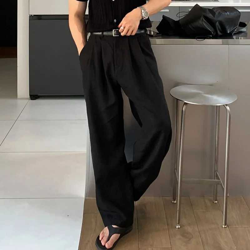Men's Pants New Japanese Style Men Draped Wide Leg Pants Light Leisure Solid Color Straight Trousers Premium Elegant Sweatpants M-3XL D260924 - view 5