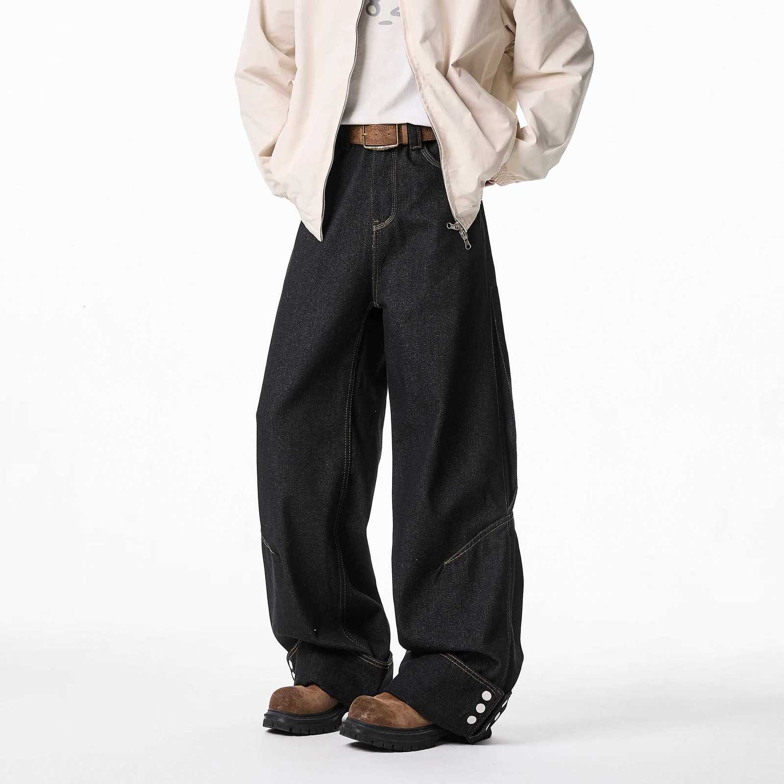 Men's Jeans Floor jeans men Wide Leg Denim Pants Baggy Low Waist Boyfriend Jeans Personality design Loose Fit Jeans Cyber Grunge Streetwear H2609