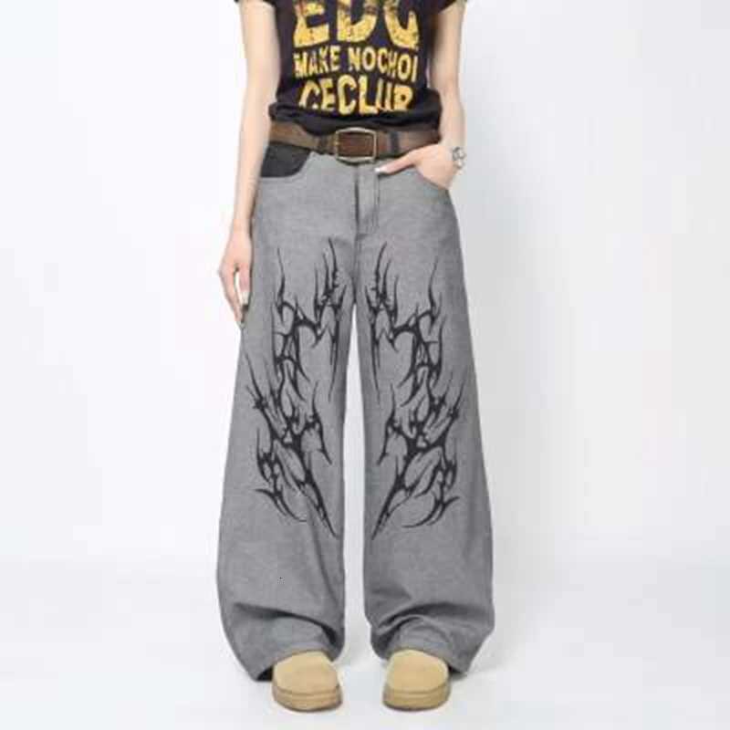 Men's Jeans Retro Dark Style Striped Jeans Men Street Fashion Brand Harajuku Casual Straight Wide-leg Pants Women Fashionable Loose Trousers H260 - view 3