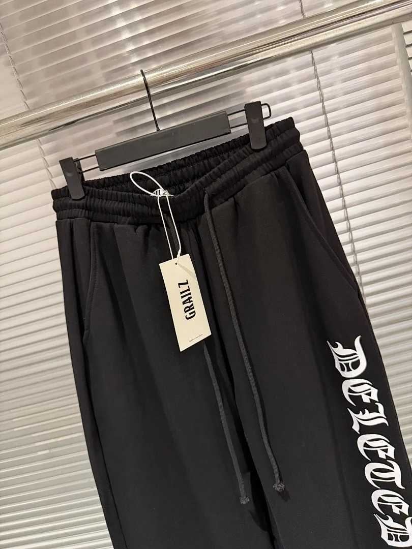 Men's Pants Fashion Sweatpants Men Heavyweight Cotton Wide Leg Pants Gothic Letter Printed Loose Casual Streetwear Sports Trousers D260924 - view 3