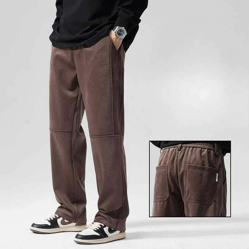 Men's Pants Men's Autumn Winter Corduroy Casual Y2K Pants Chenille Thick Stretch Business Trousers Mid-rise Brand Winter Thermal Baggy Pants - view 4