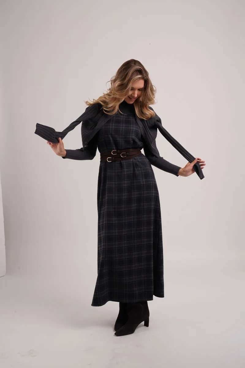 Lounge Women's Sleep AS AW26 Fashion Plaid slip dress match knit wide-rib cardigan Knit mockneck top woman clothesC260924