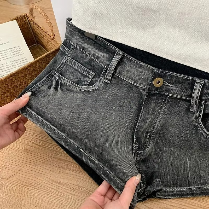 Women's Tassel Denim Streetwear Low Waist Mini Jeans Shorts 2000s Vintage Y2k Cowboy Short Pants Harajuku Clothes - view 3