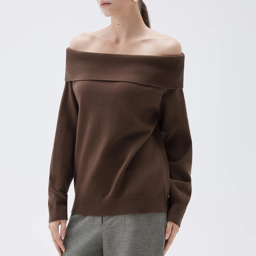 Long Sleeve Knitted Pullover Women Thick Off Shoulder Top Korean Fashion Sweater Loose Casual Autumn Winter Outwear Pull Women 260924 - view 4