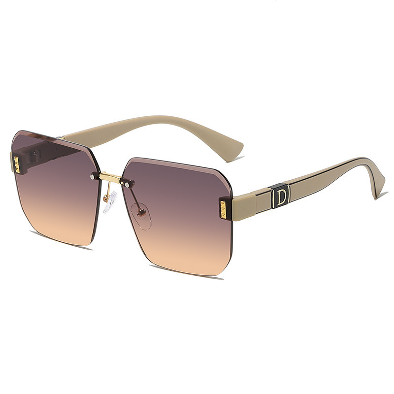 High-End Designer Sunglasses New Frameless Cut-Edge Women's Sunglasses, UV Protection Sunshade Glasses, European And American Fashion Retro Squar - view 5