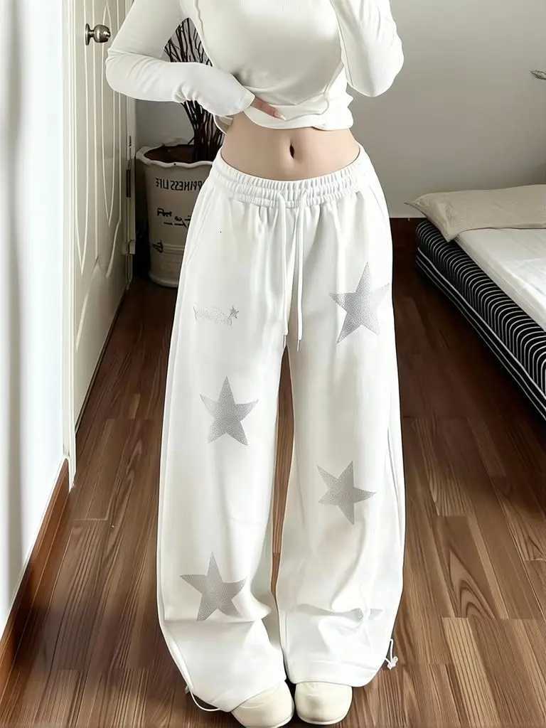 Men's Pants Star Rhinestone dr1 Hip Hop Sweatpants Men Baggy Wide Leg Casual Cotton Trousers Y2K Wide leg Sport Pants Streetwear D260924