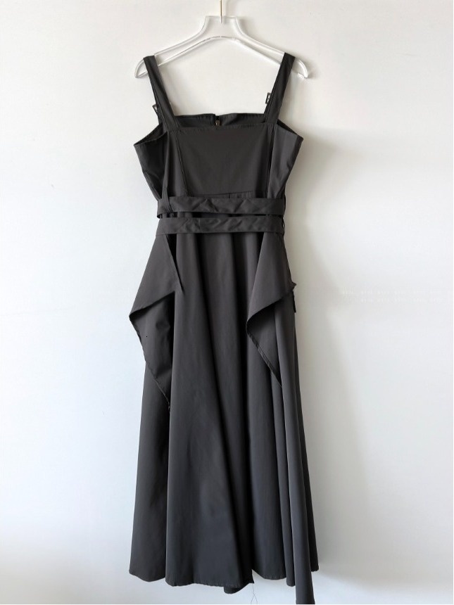 Retro Personalized Double Belt Design Halter Women's Summer 2026 New Waist Cinching Vest Long Dress Korean Style A-Line... - view 6