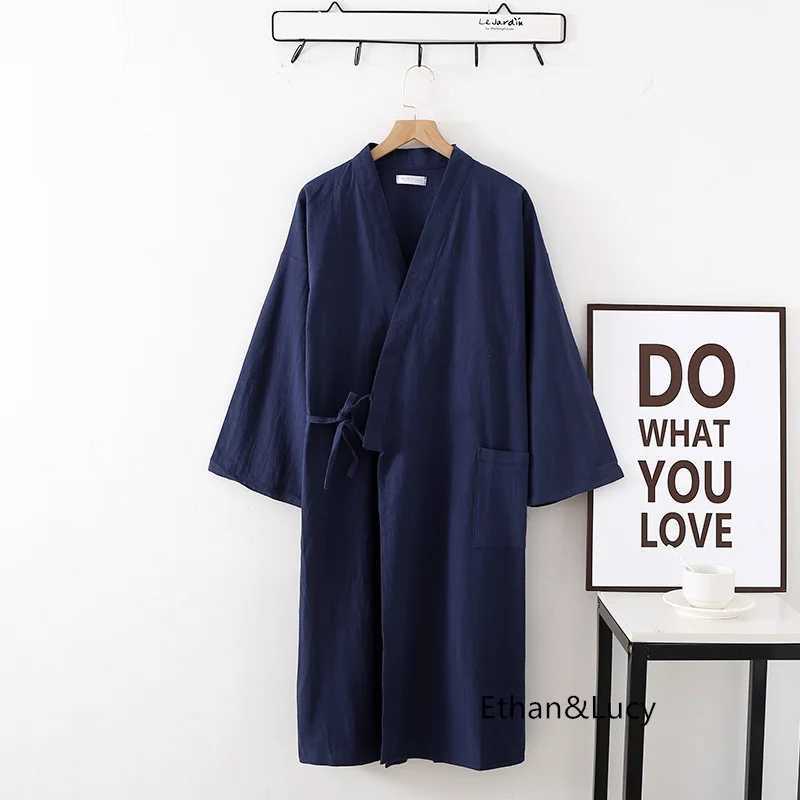 Lounge Women's Sleep Multi Colors Cotton Long Sleeved Bathrobe with Pocket Home Clothes for Men's and Women's Comfortable Bath Robe Wom - view 3