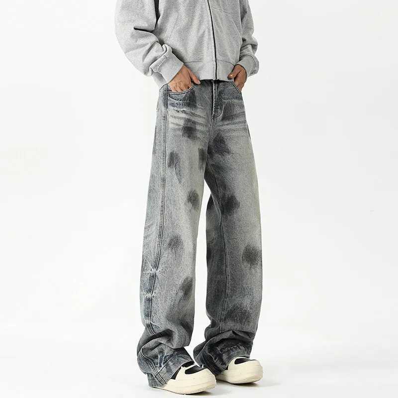 Men's Jeans Autumn Jeans Men's New Denim Pants wash jeans New Fashion Washed Male Jeans Loose Wide Leg Trousers Straight H260924 - view 3
