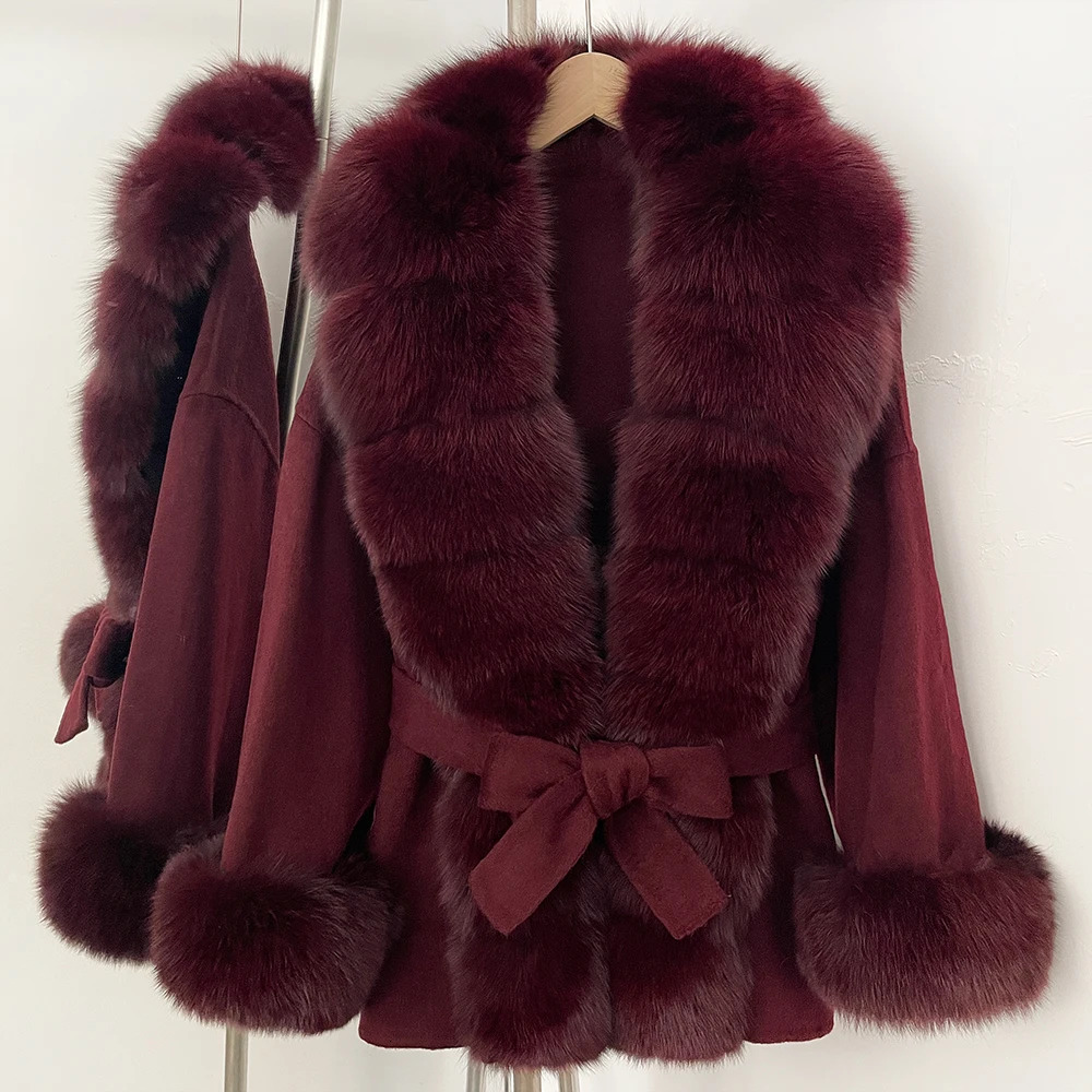 Elegant Wool Fur Coat Female y Autumn Woolen Women Winter Warm Collar Blend Jacket Clothes for 260911