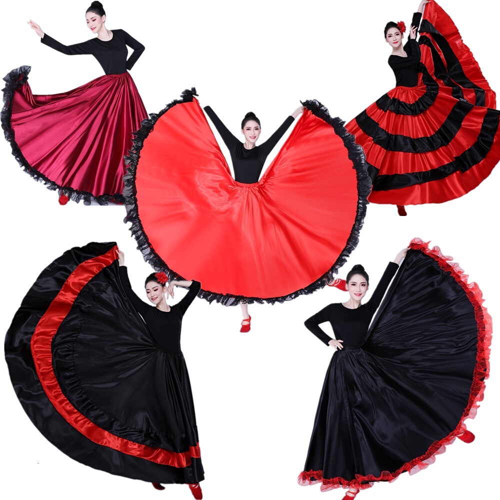 Bullfight Opening Costume Latin Flamenco Belly Dance Large Swing Skirt Stage Performance Dress