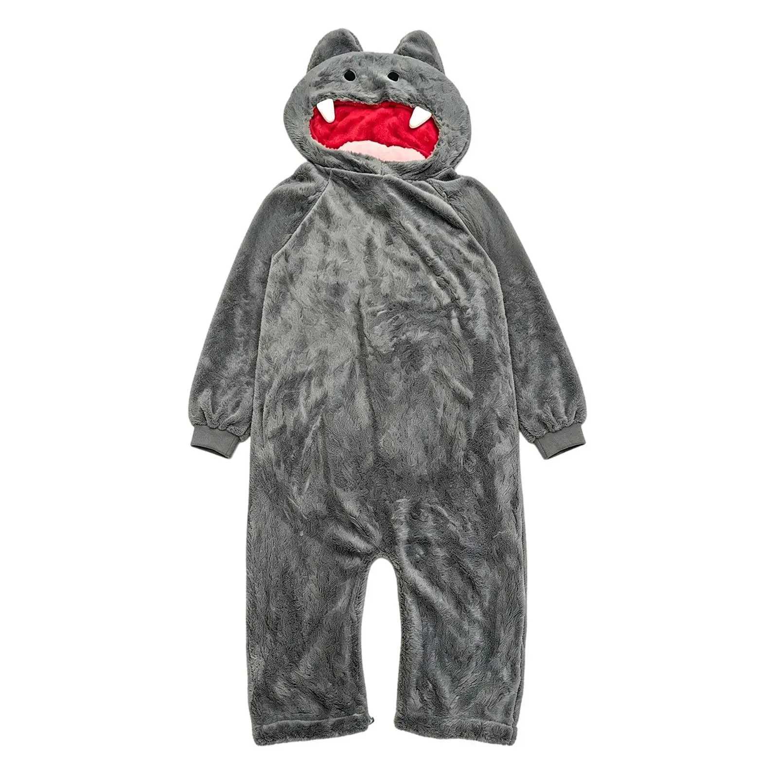 Lounge Women's Sleep Halloween Onesies Pajamas Jumpsuit Men Women Funny Animal Cosplay Costume Flannel Fleece Hooded Pijamas Winter Warm Loungewe - view 6