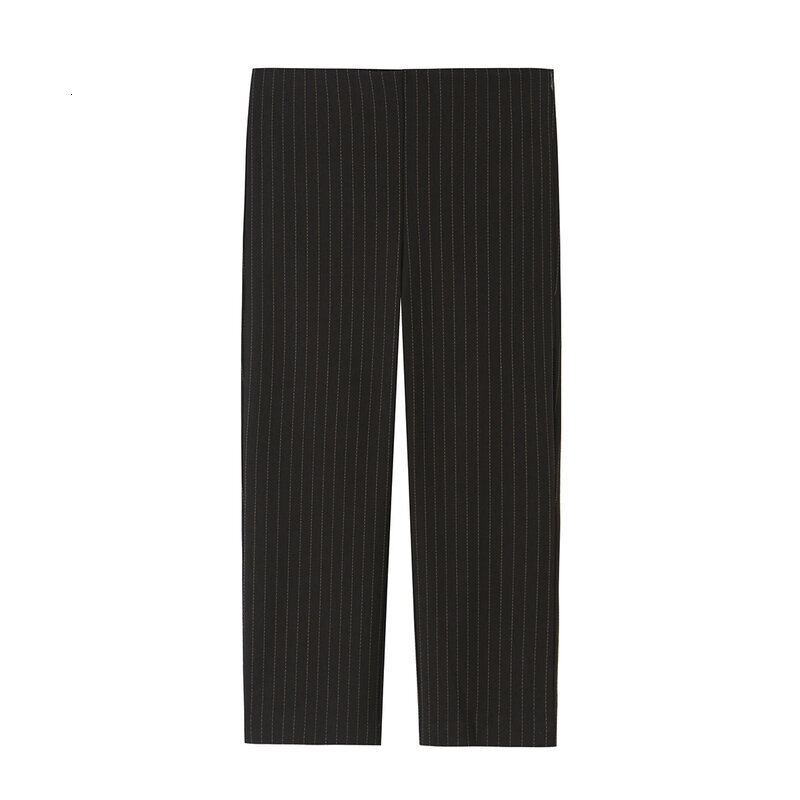Women's Casual Stripe Short Sleeve Stand Collar Loose Fit Long Pants Autumn New Arrival Fashion Top Bottoms Set 2026 - view 5