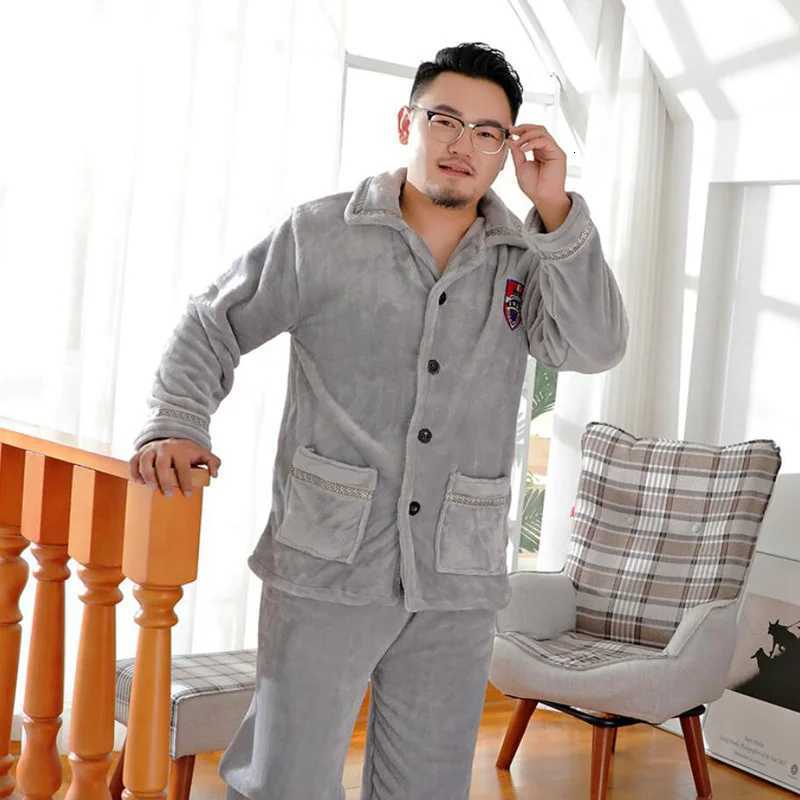 Sleep Lounge Women's Winter Men Thick Flannel Pajamas Sets fleece Warm sleepwear plus size 6XL 9XL 12xl Home Coral fleece Pijamas Suit HomewearC2 - view 4